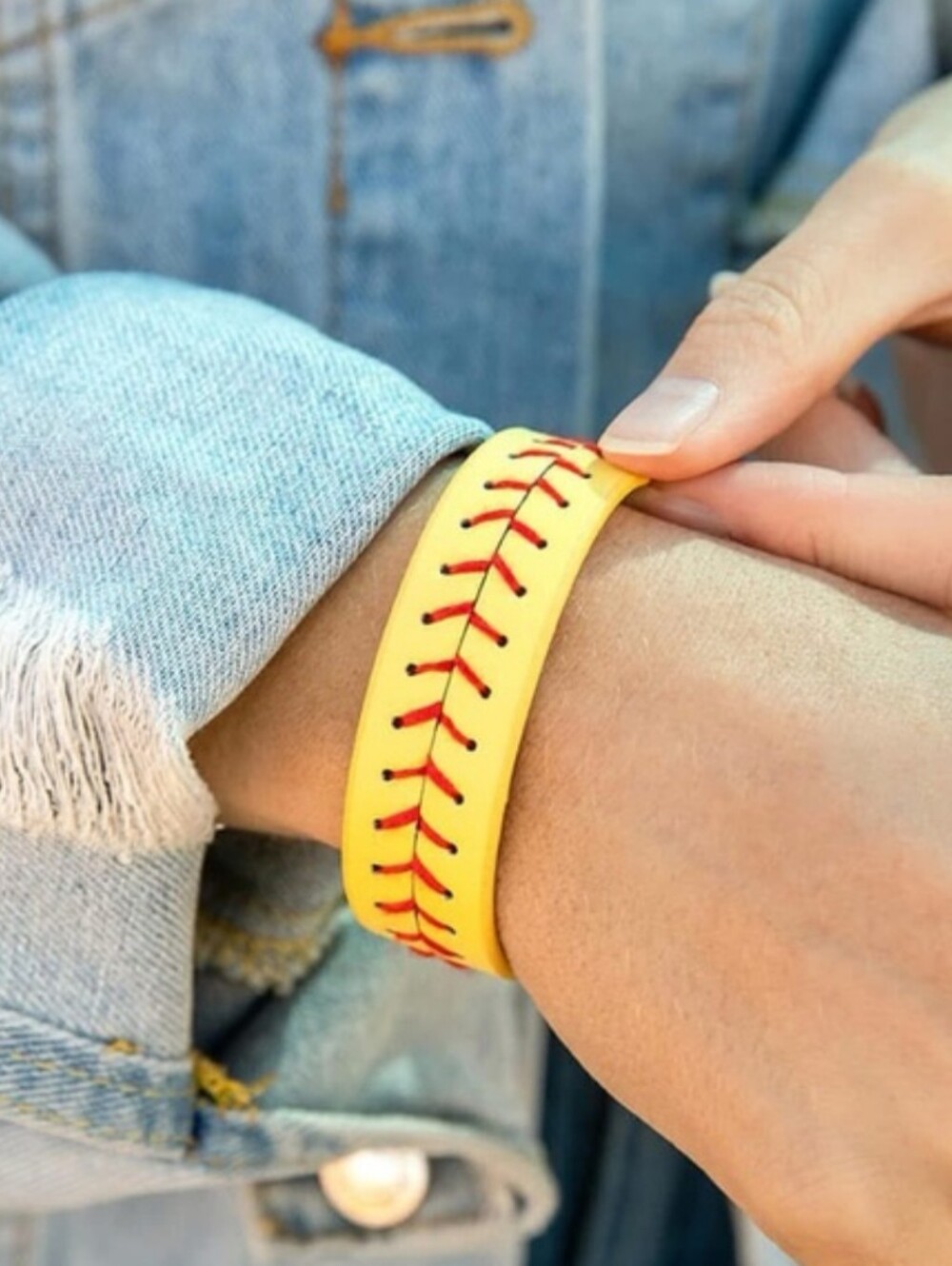 Softball Stitch Bracelet